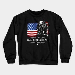 Proud Bracco Italiano Dad American Flag patriotic dog Crewneck Sweatshirt